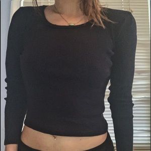 Navy blue long sleeve top